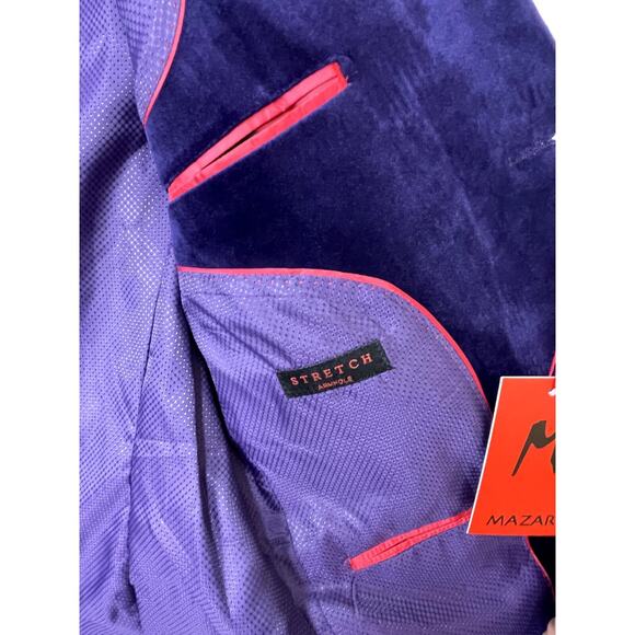 Mazari Men's Purple Party S/C Fashion Velvet Sport Coat w/ Bow Tie 1010 - XS - Picture 6 of 9